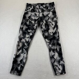 Lululemon High Rise Mesh Panel Leggings Abstract Black White Grey Size 10